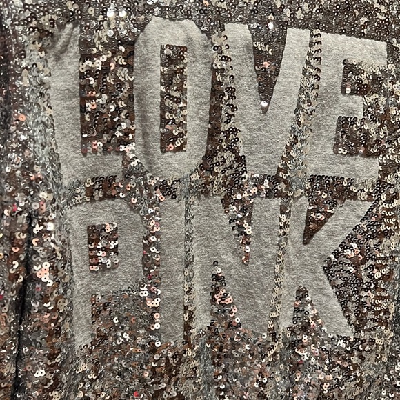 Victoria Secret Fashion Show Silver Sequin Hoodie Size S - Picture 3 of 5